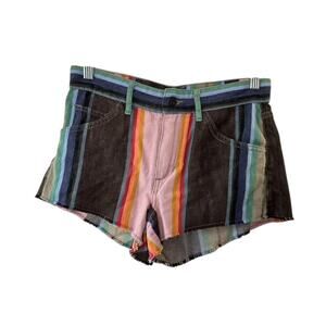 Joe's Jeans Denim Jean Cutoff Multi-Color Striped Waist Low Rise Shorts 24 New